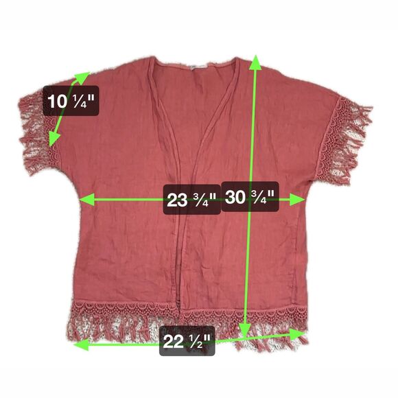 Valentina Naldi Womens Linen Open Cardigan One Size Wrap Kimono Shawl Made Italy - Picture 2 of 6